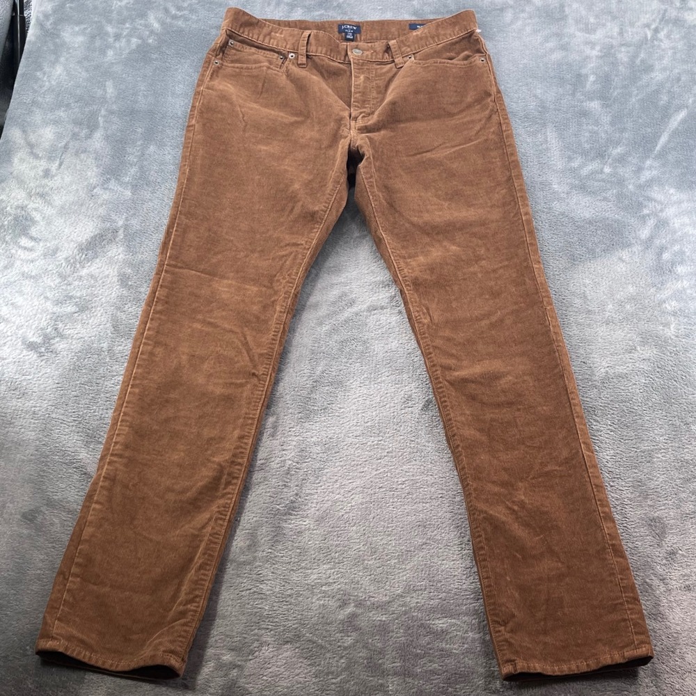 J.Crew Flex Slim Corduroy Pants Mens 32x34 Brown 5-Pocket Stretch Cords